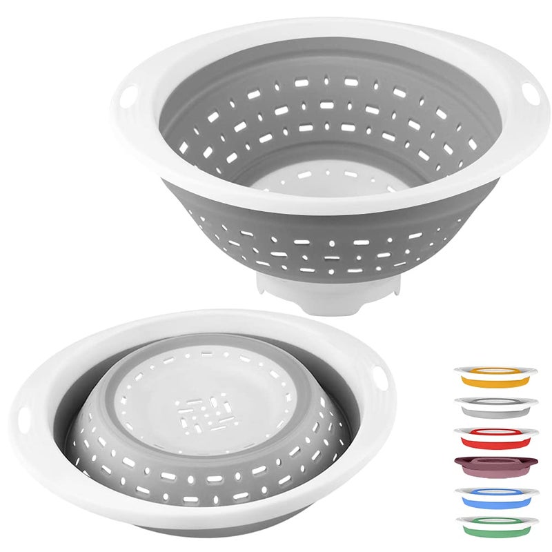 QiMH Collapsible Colander and Strainer, 5 Quart(1.25 gal), Heavey Duty Kitchen Drainer Basket for Pasta, Veggies and Fruits, New Home Apartment Essentials - Image 1